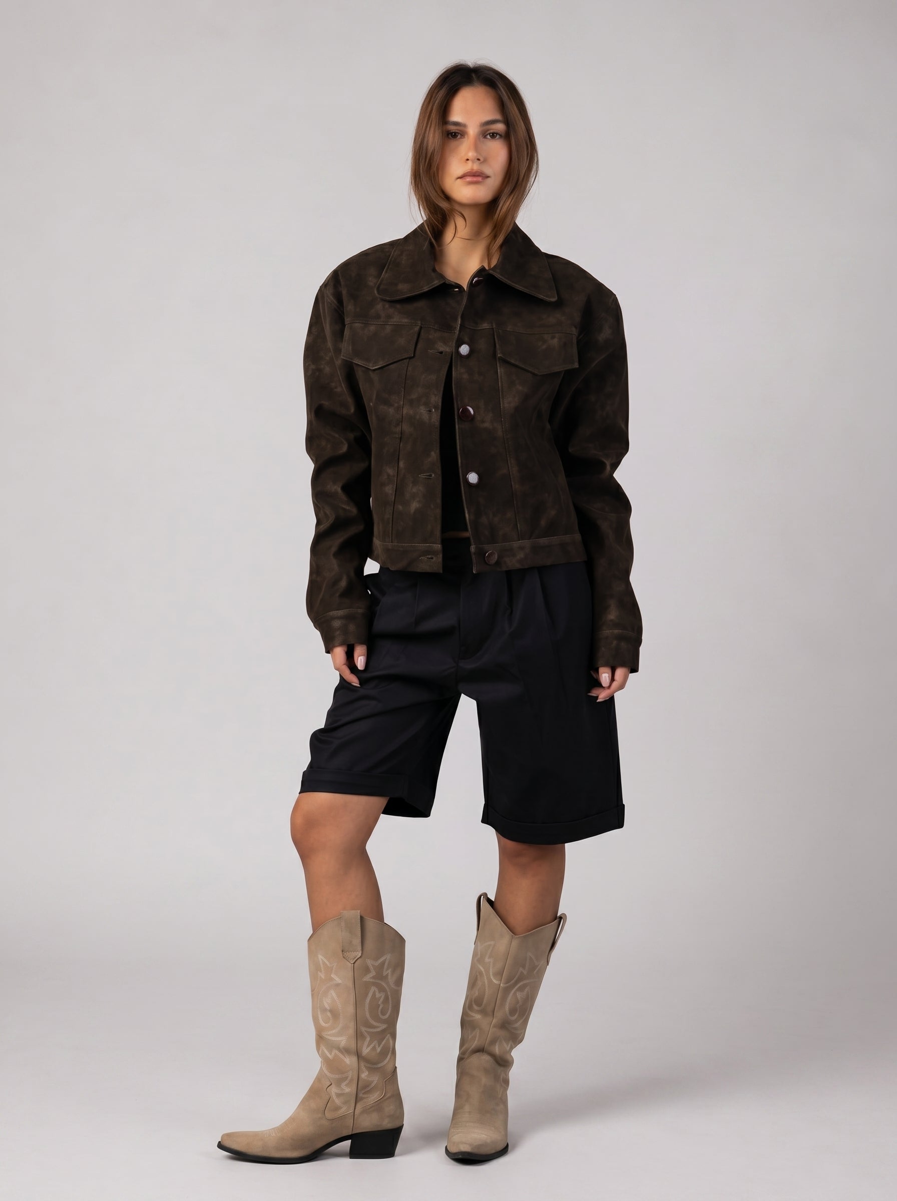 Genuine Suede jacket with front pockets