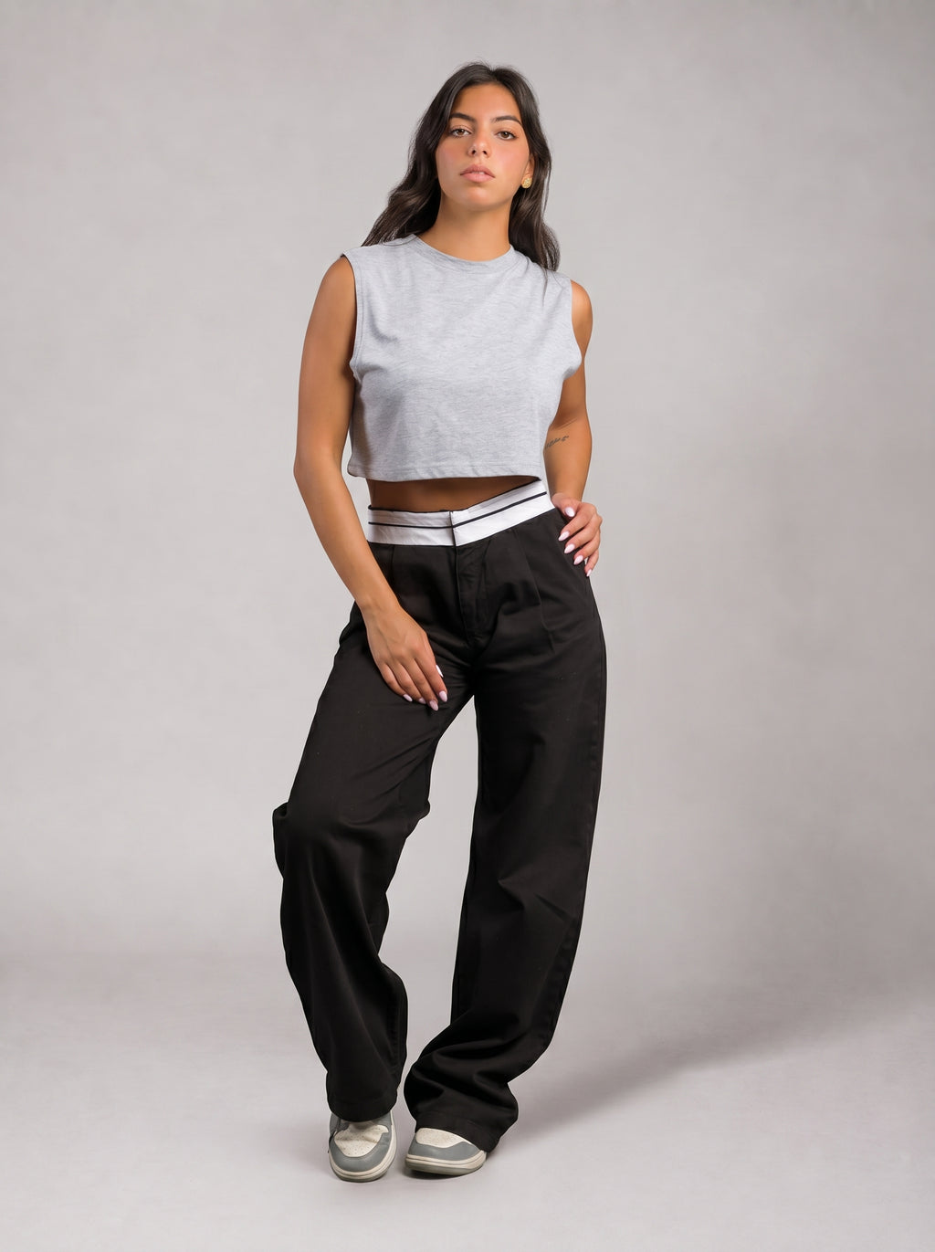 Basic Crop Top in Grey
