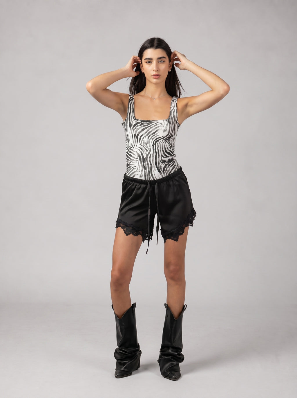 Wild Denim Zebra Bodysuit