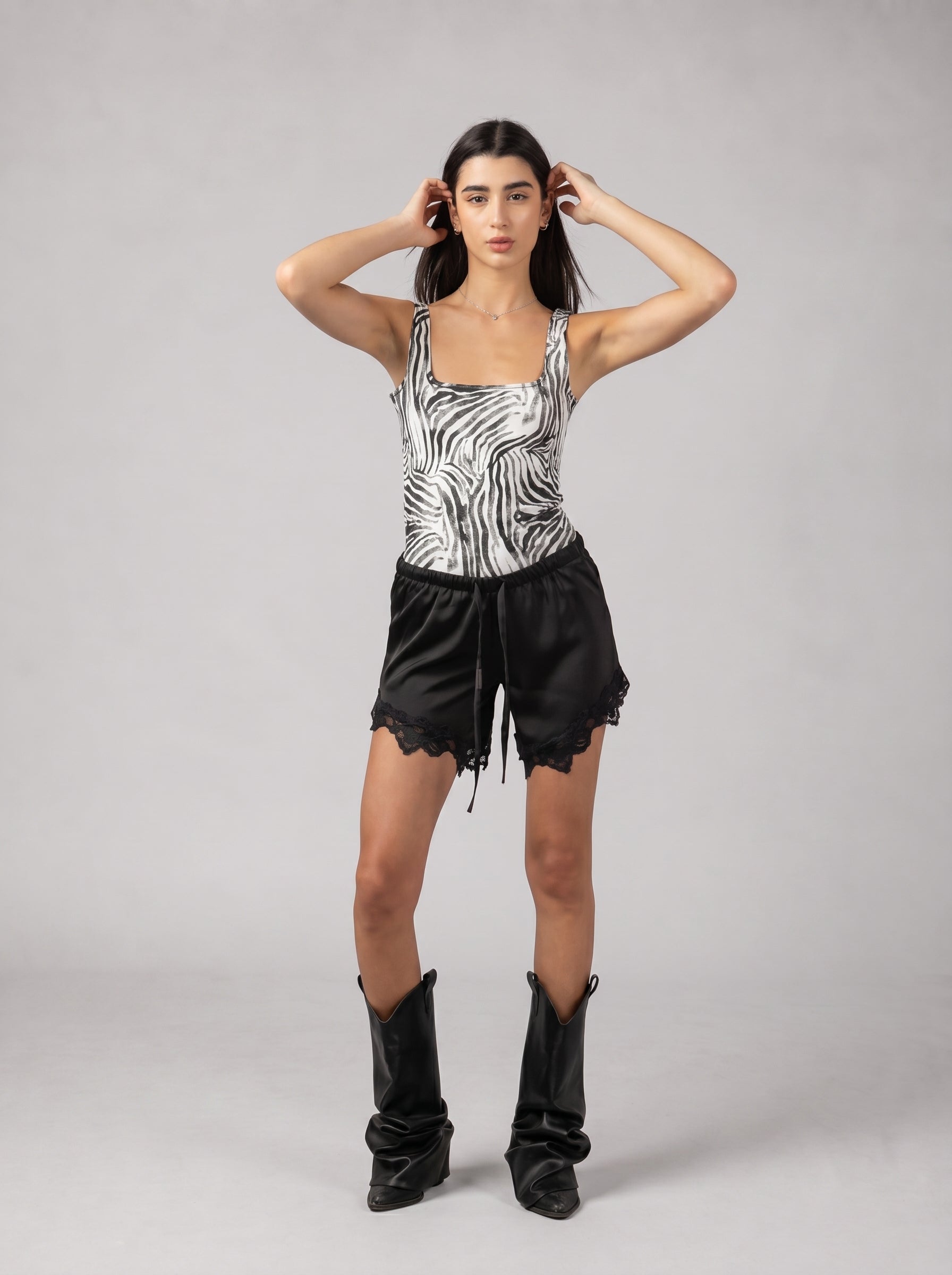 Wild Denim Zebra Bodysuit