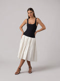 The Audrey Drop-Waist Dress in White