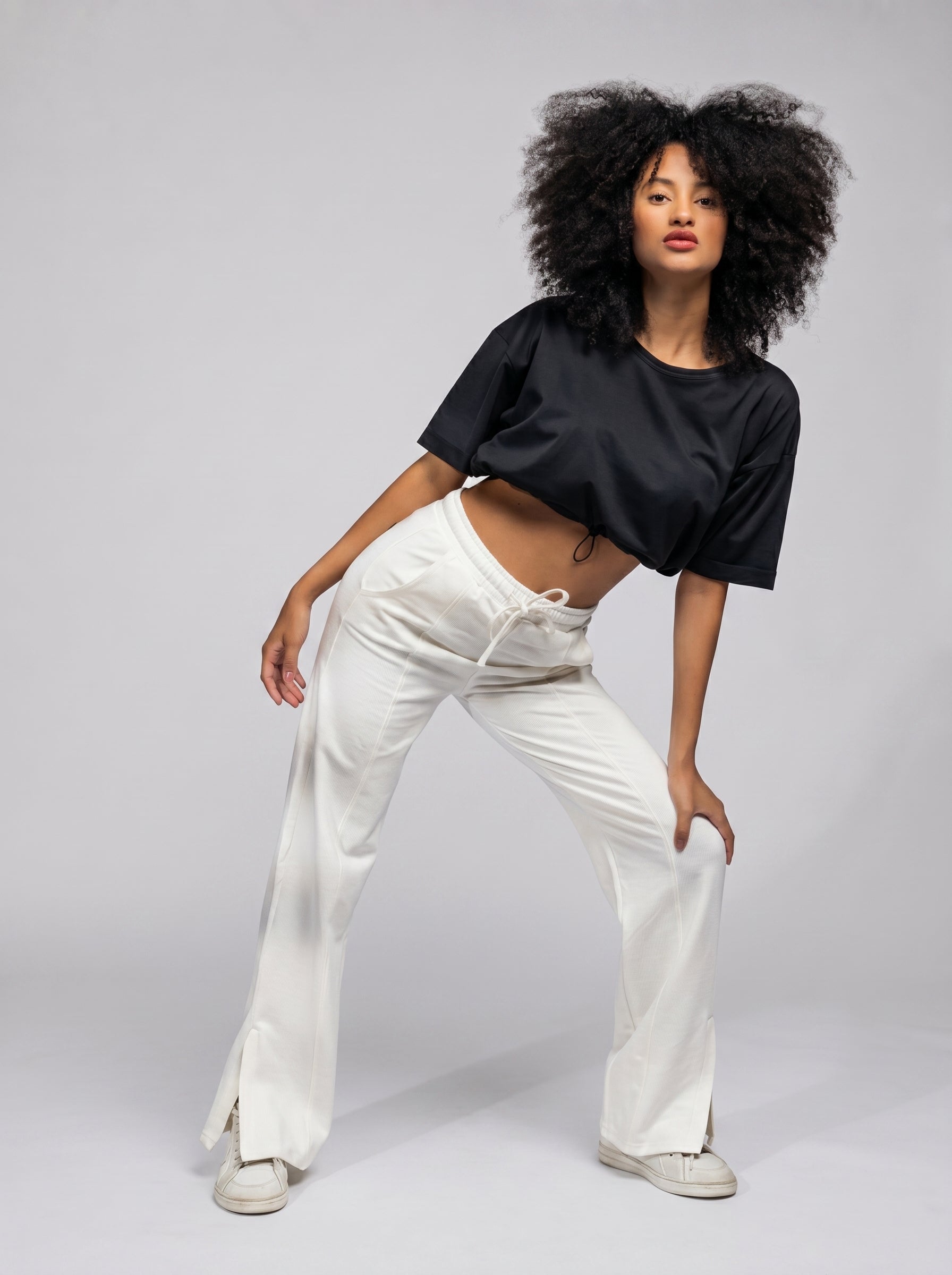 Adjustable Crop Top in Black