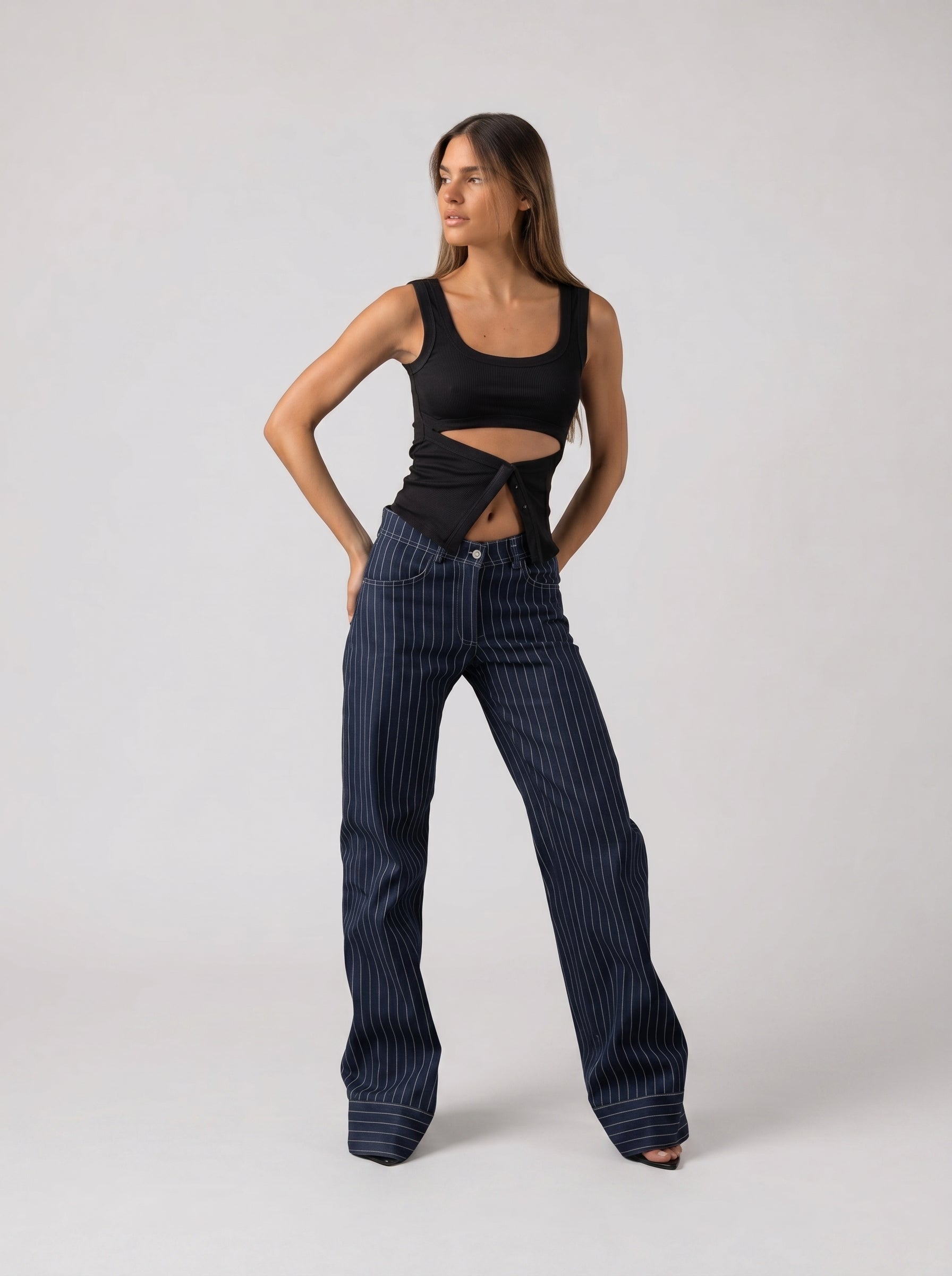 Striped denim