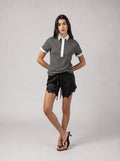 City Stripe Polo in Grey