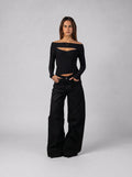 Off-Shoulder Cut-Out Top in Black
