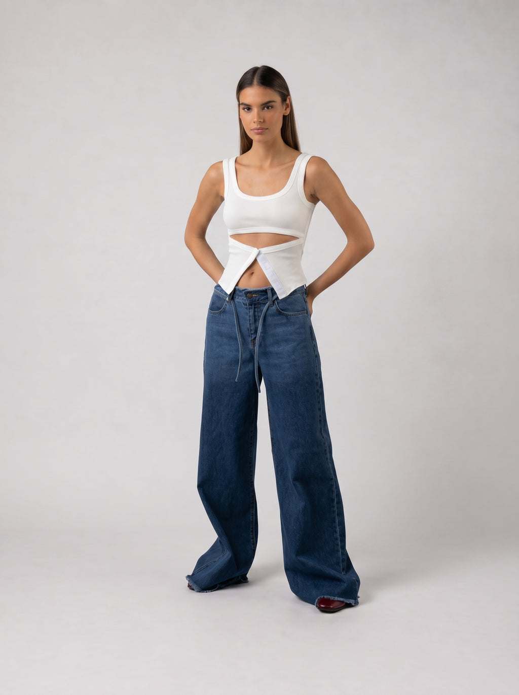 Raw Edge Jeans in Blue