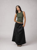 Raw Edge Ribbed Tank top in Olive