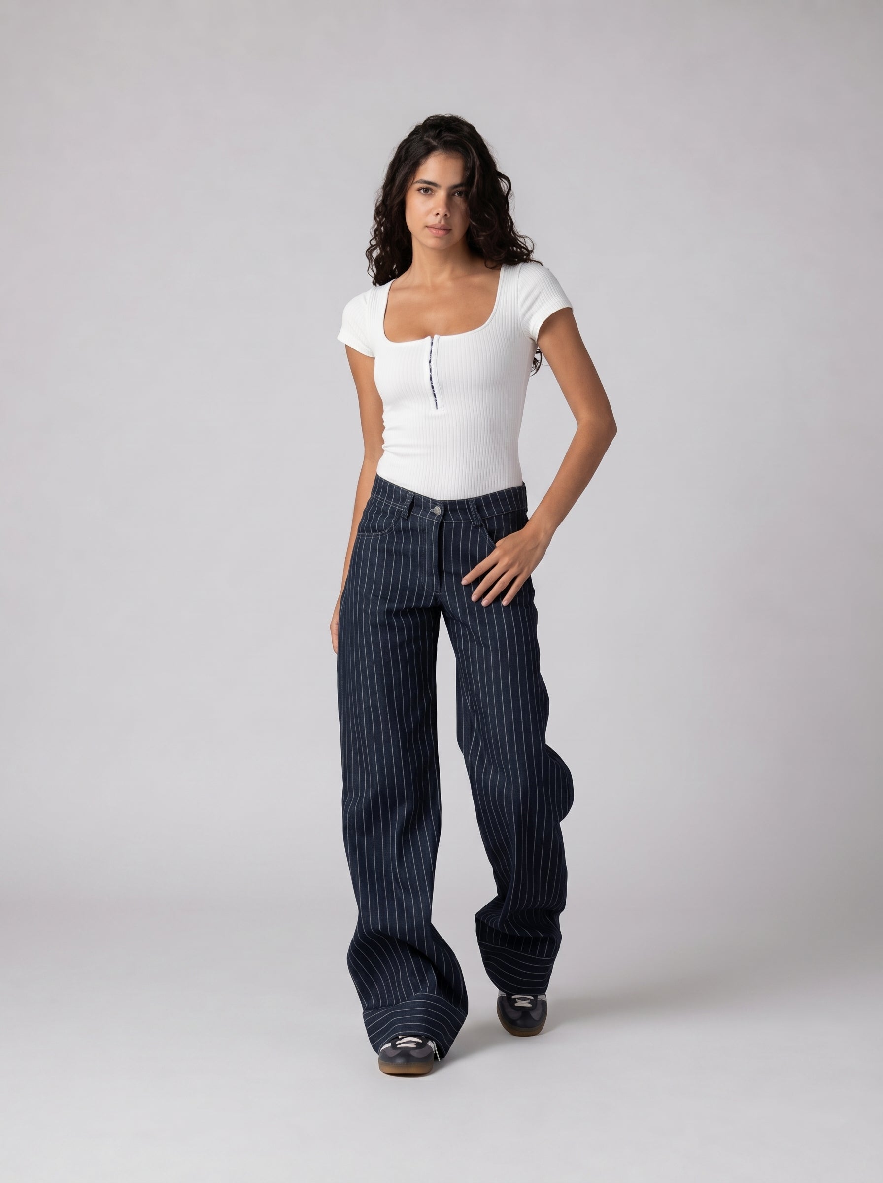 Ribbed Bodysuit in White