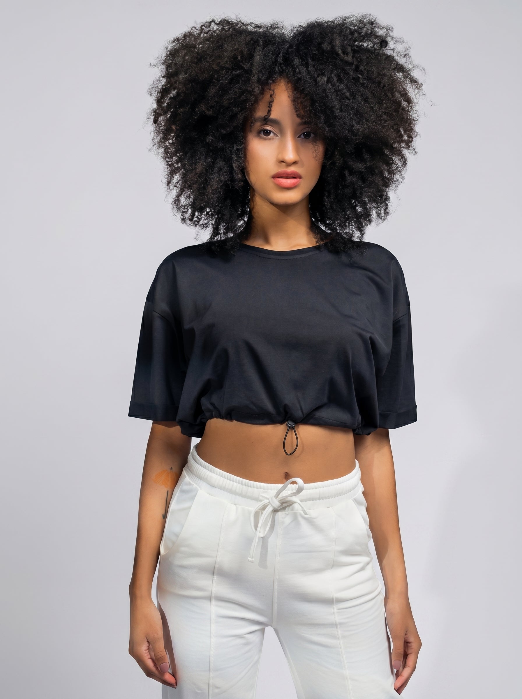 Adjustable Crop Top in Black