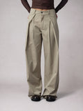 Double Pleated Trousers in Beige