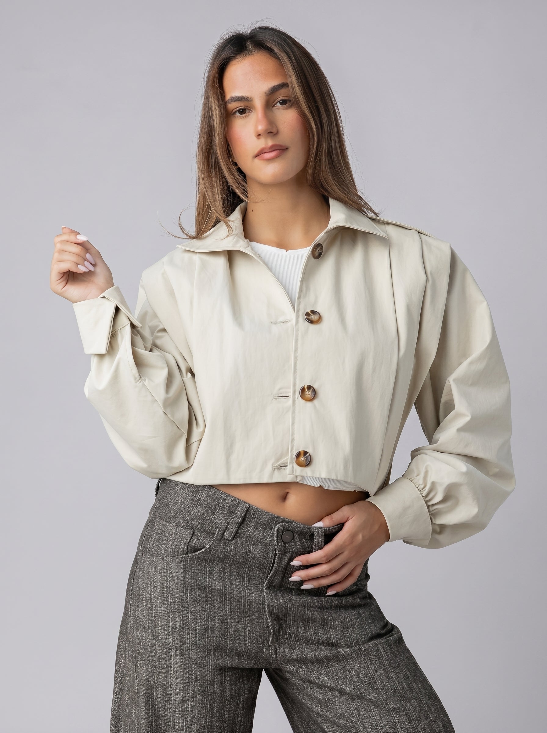 Trench Jacket in Beige
