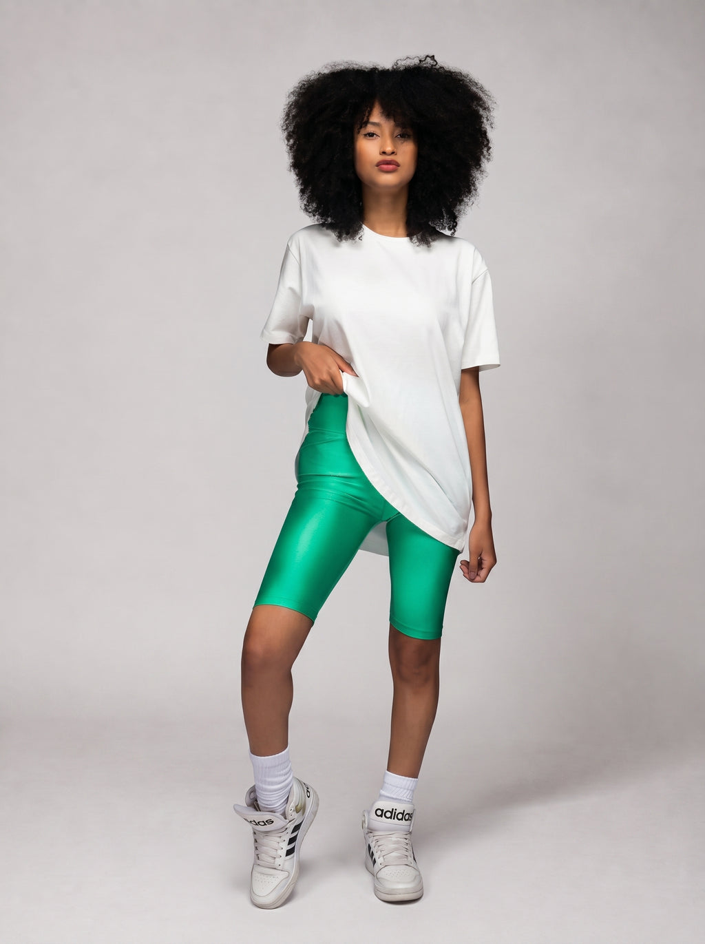 Bikershort in Metallic green