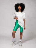 Bikershort in Metallic green