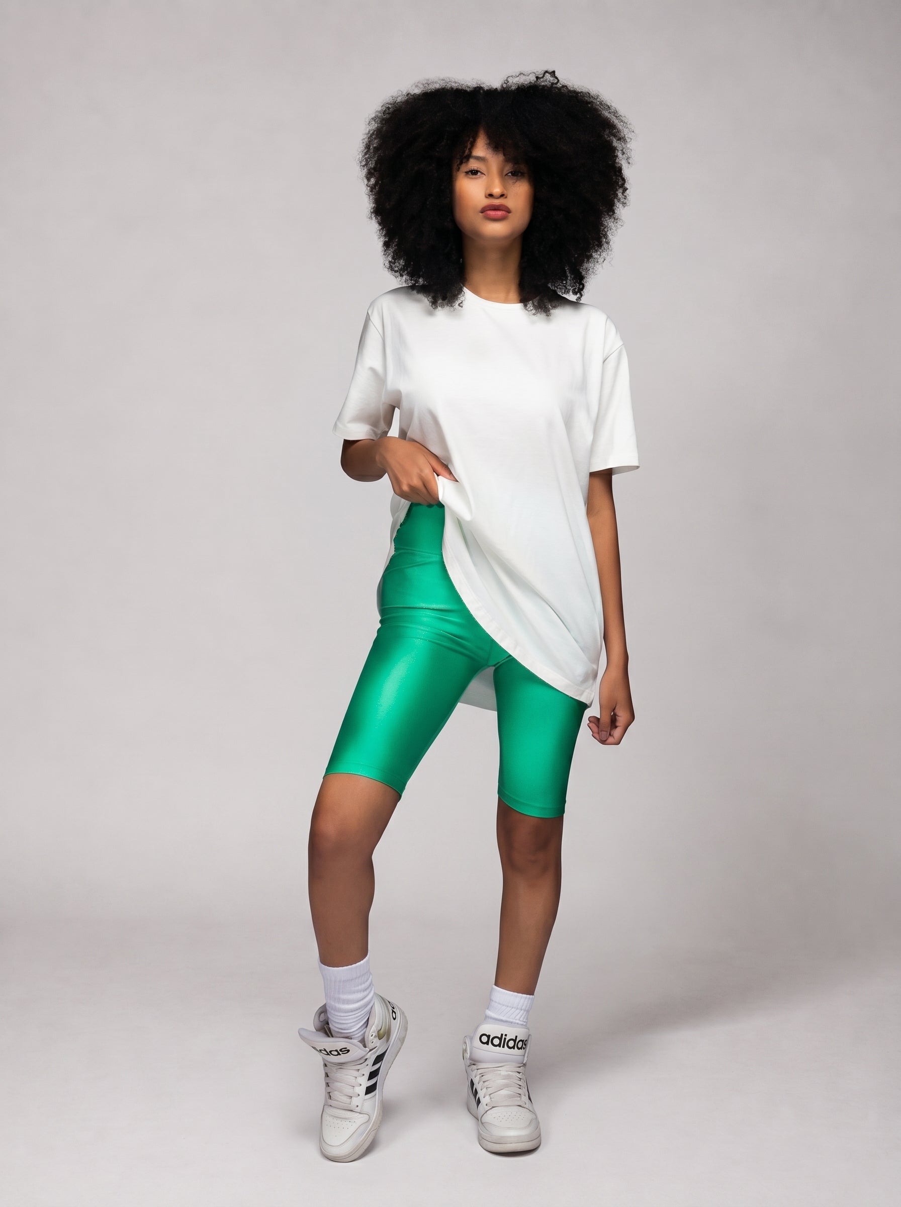 Bikershort in Metallic green