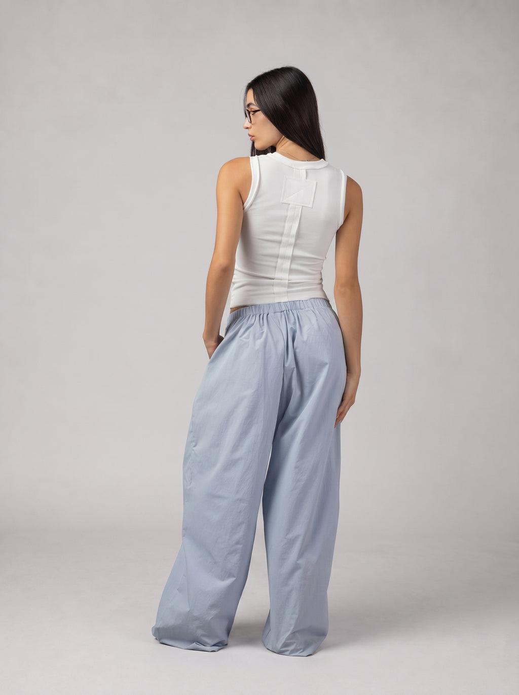 Raw Edge Ribbed Tank top in White