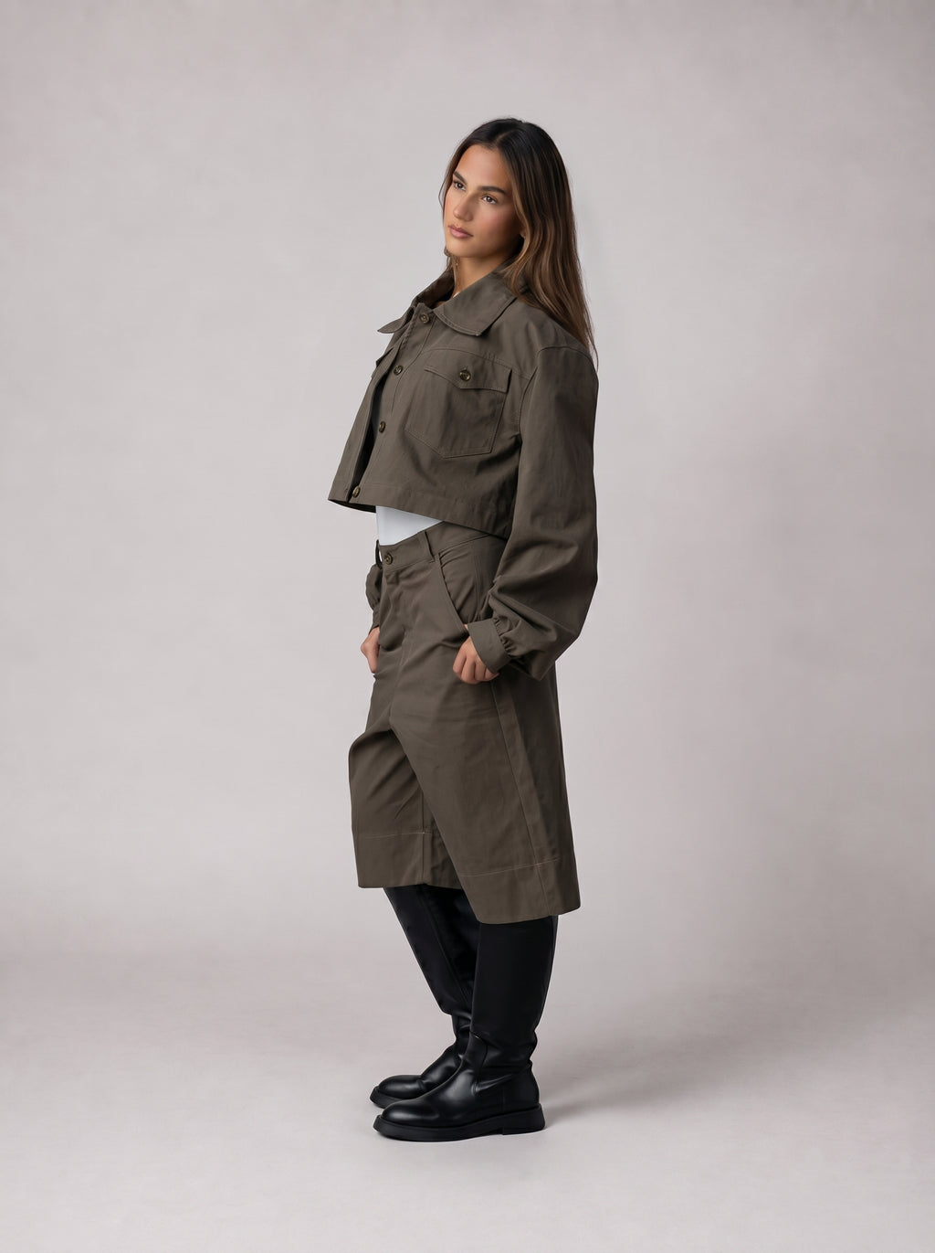 Statement Bermuda Set in Brown