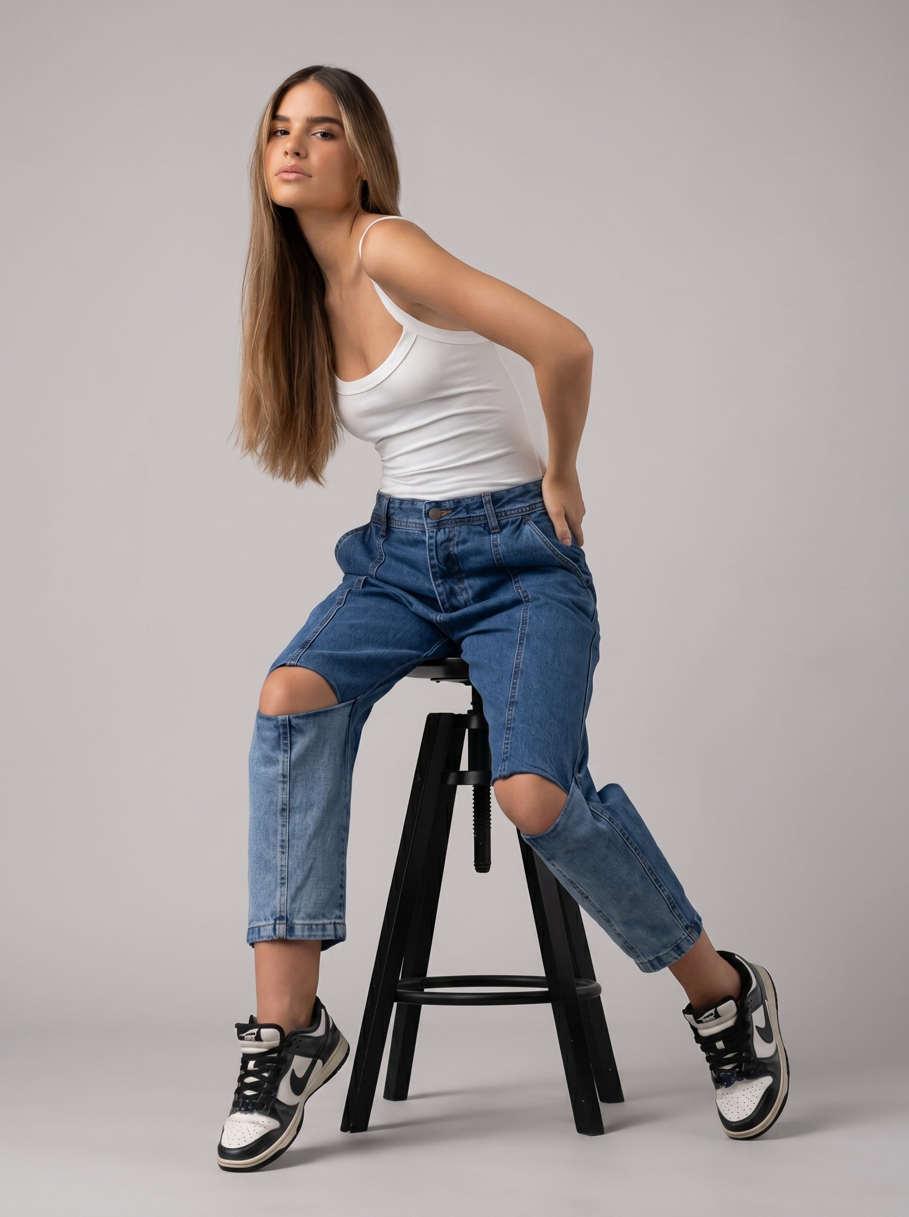 Cutout Denim in Blue