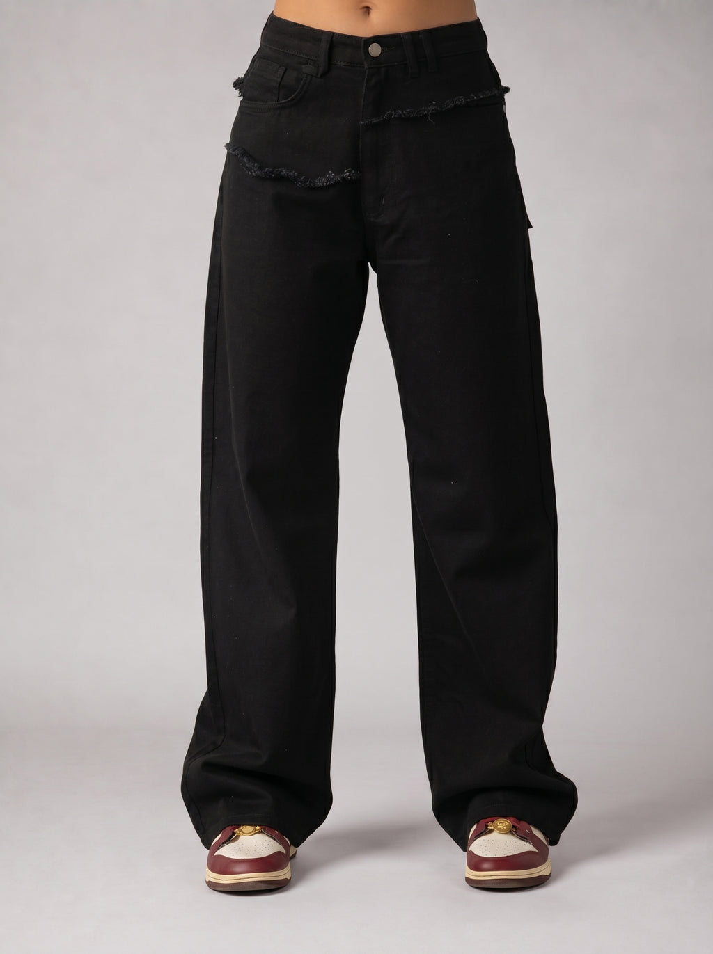 Layered denim in Black