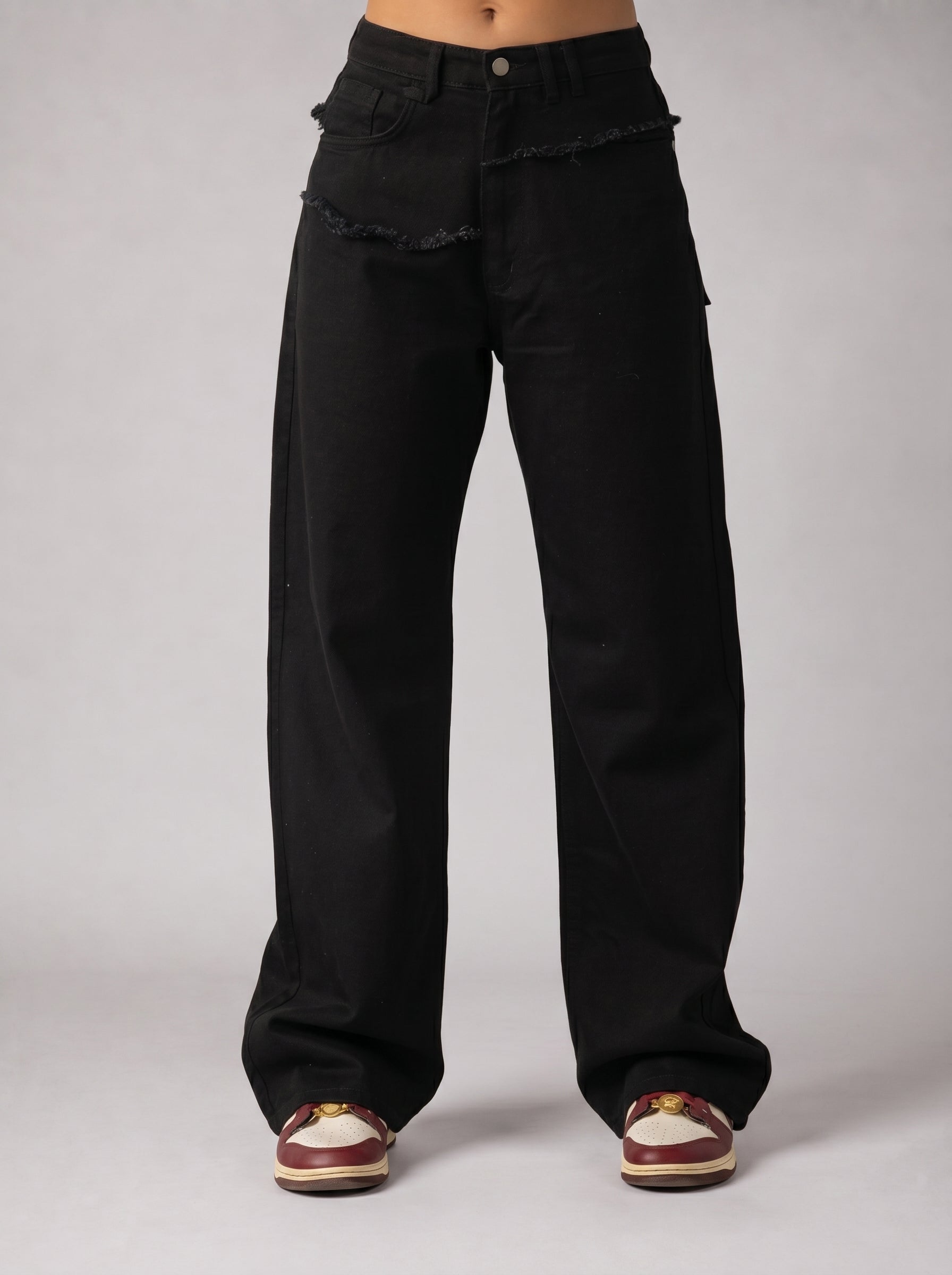Layered denim in Black