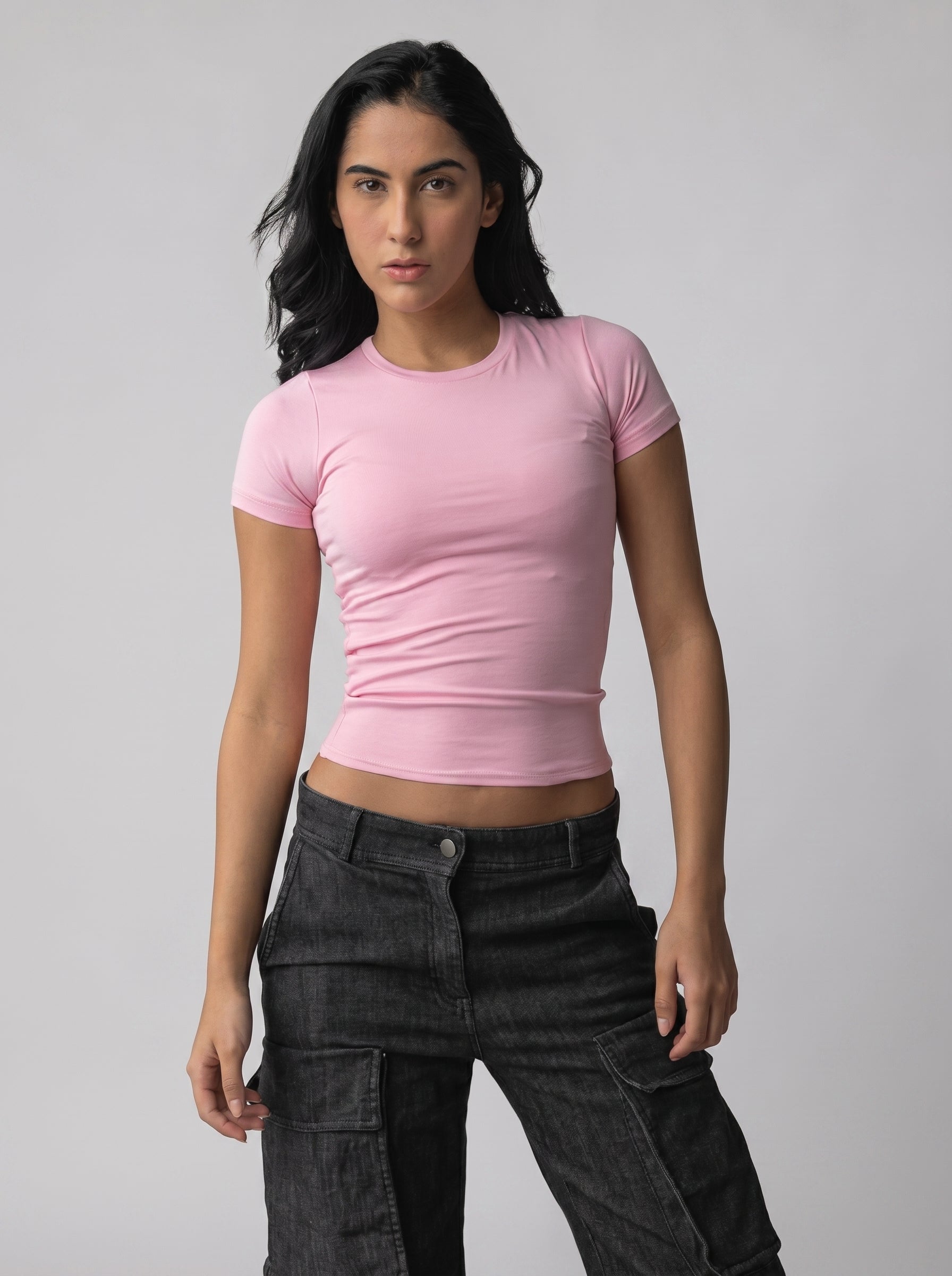 Solid color basic Top in Pink