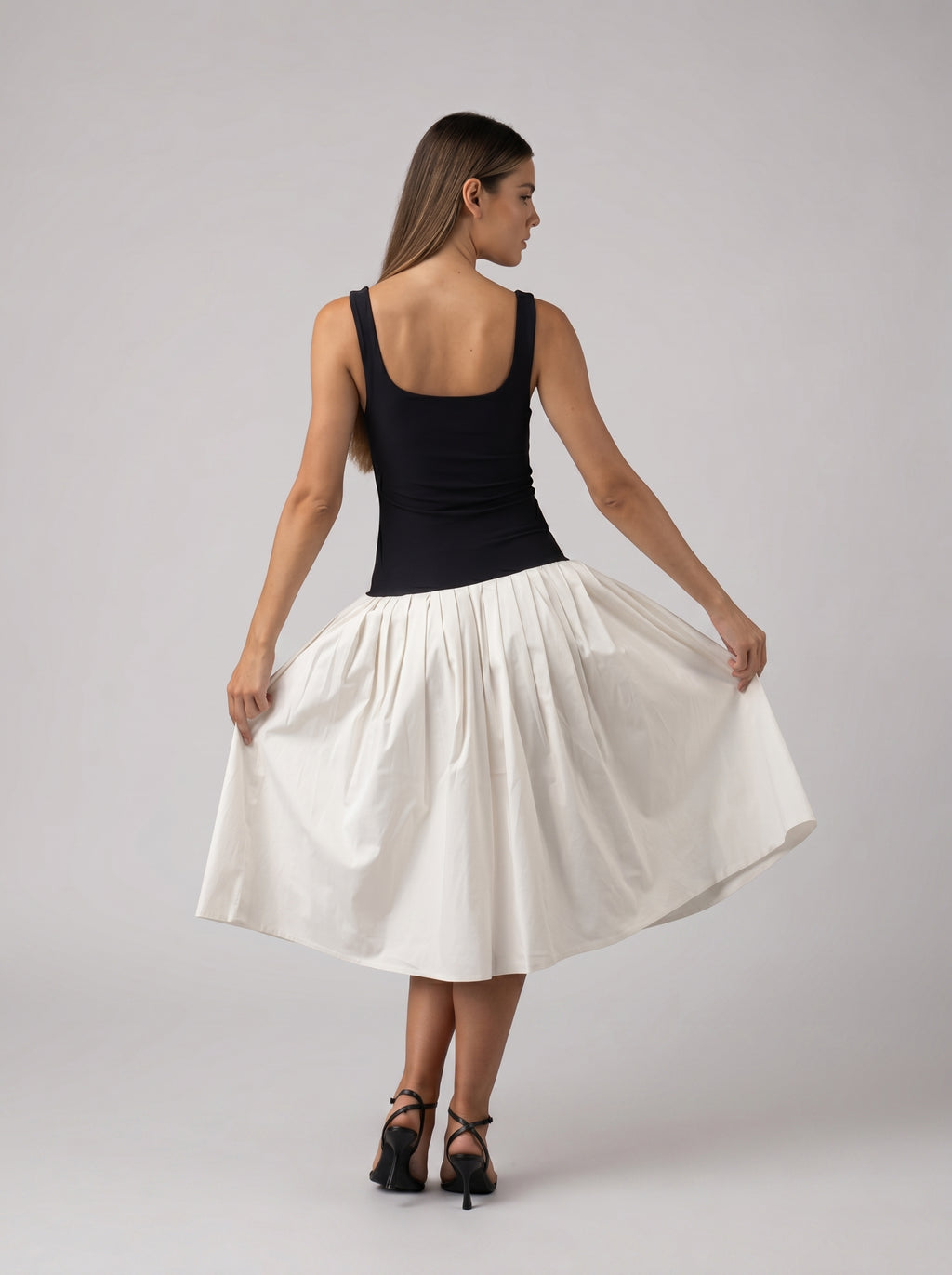 The Audrey Drop-Waist Dress in White