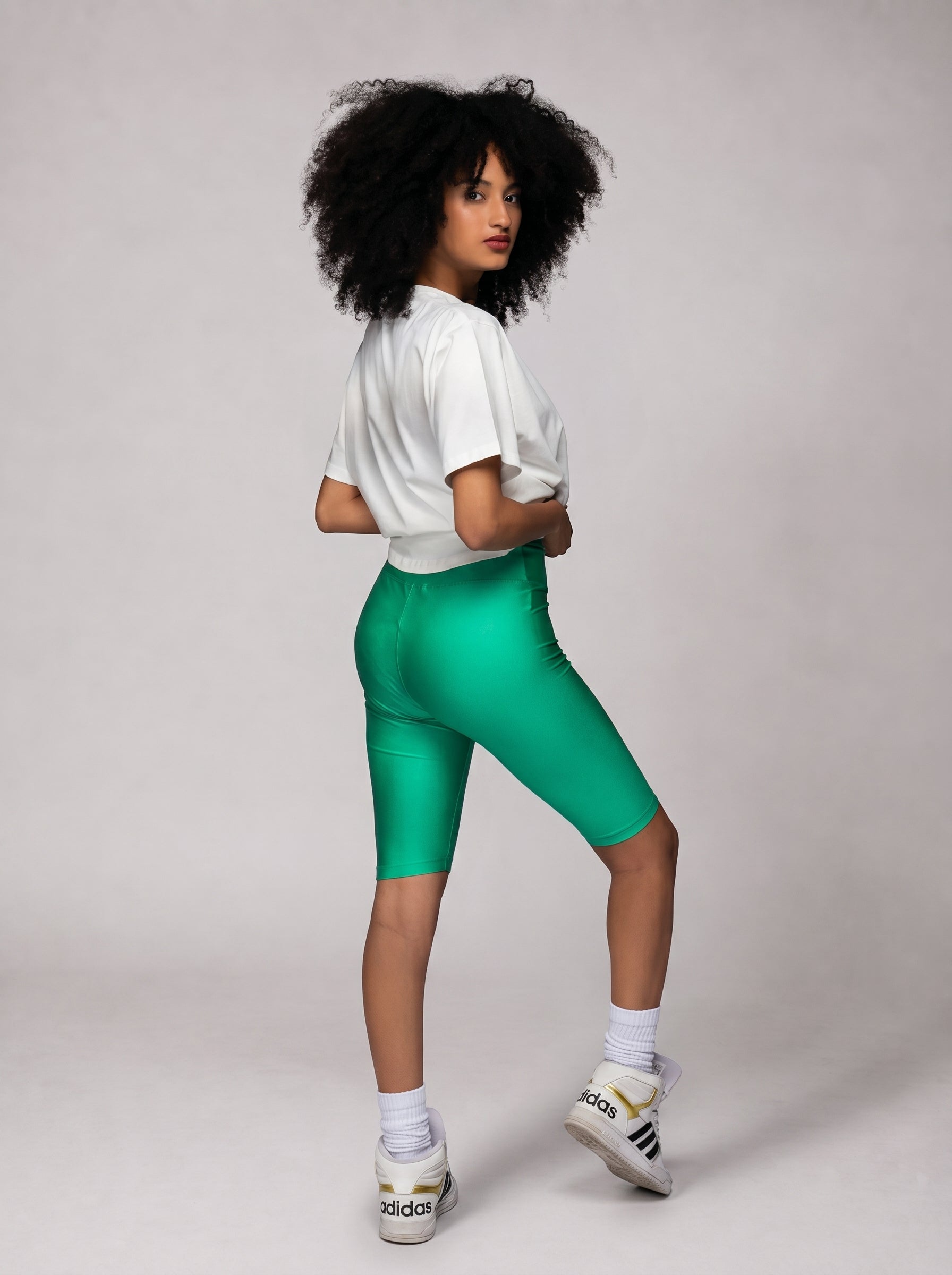 Bikershort in Metallic green