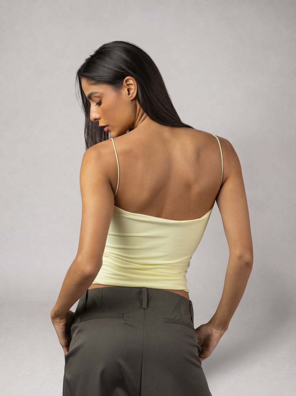 Drapé Slip Top in Butter Yellow