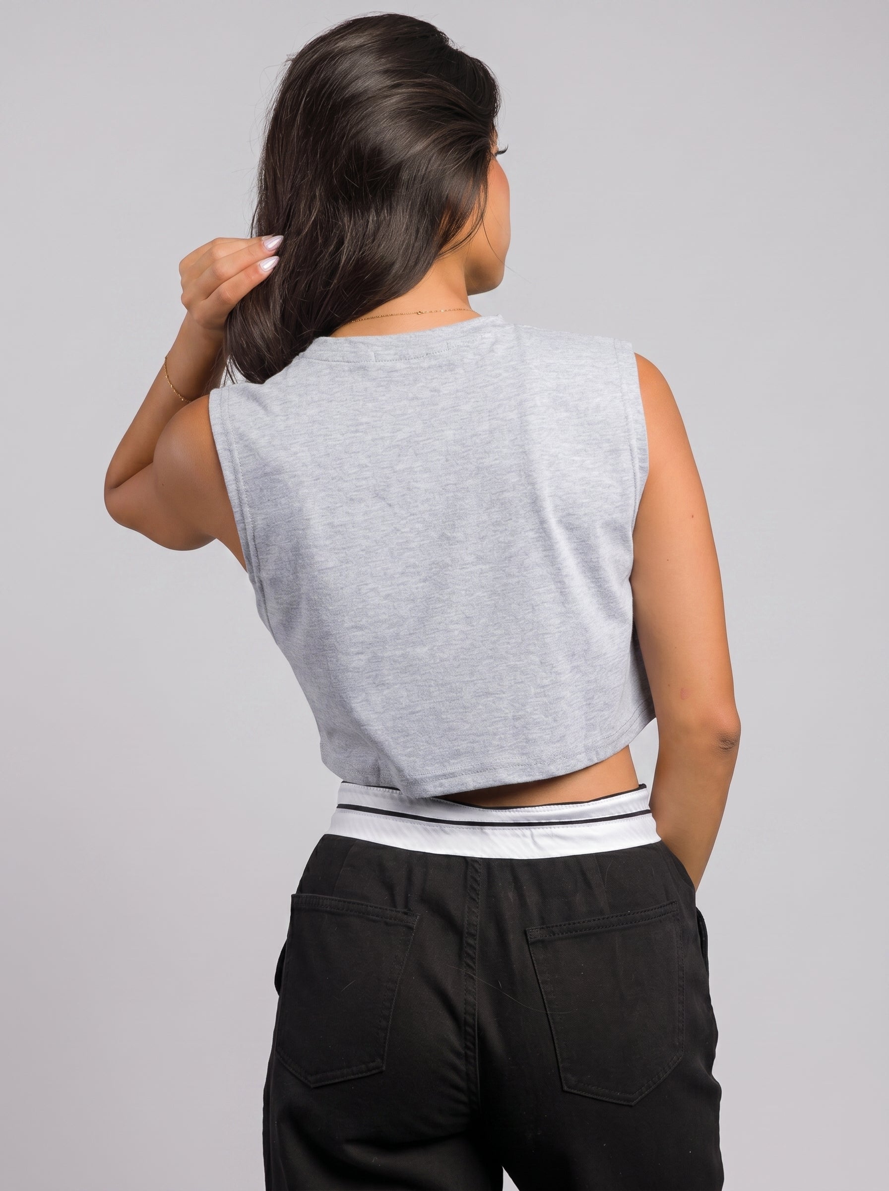 Basic Crop Top in Grey