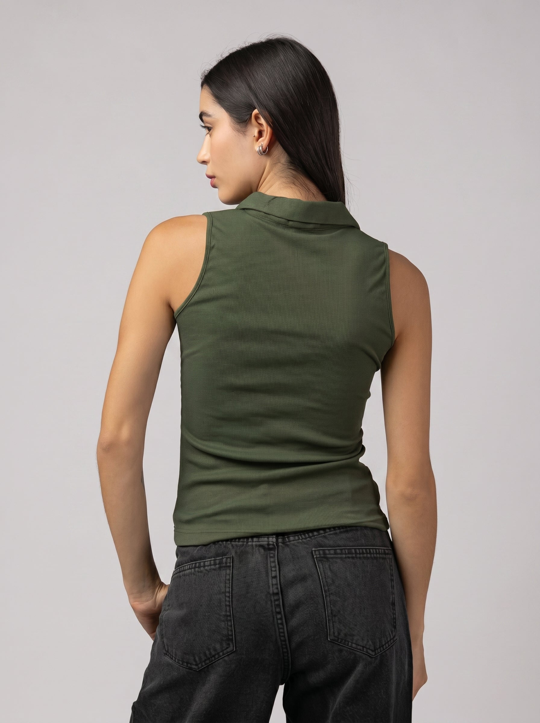 RIB V Core Top  in Olive
