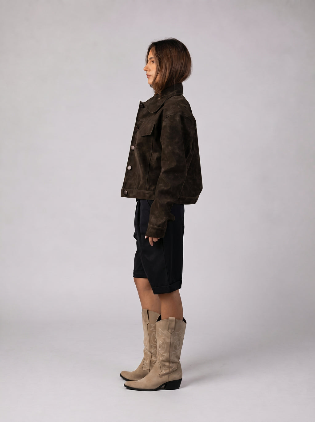 Genuine Suede jacket with front pockets