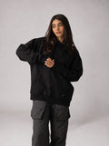 Rubber Logo Basic Hoodie in Black