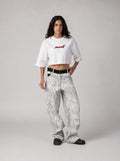 Sausage Dog Oversize Crop T-shirt in White