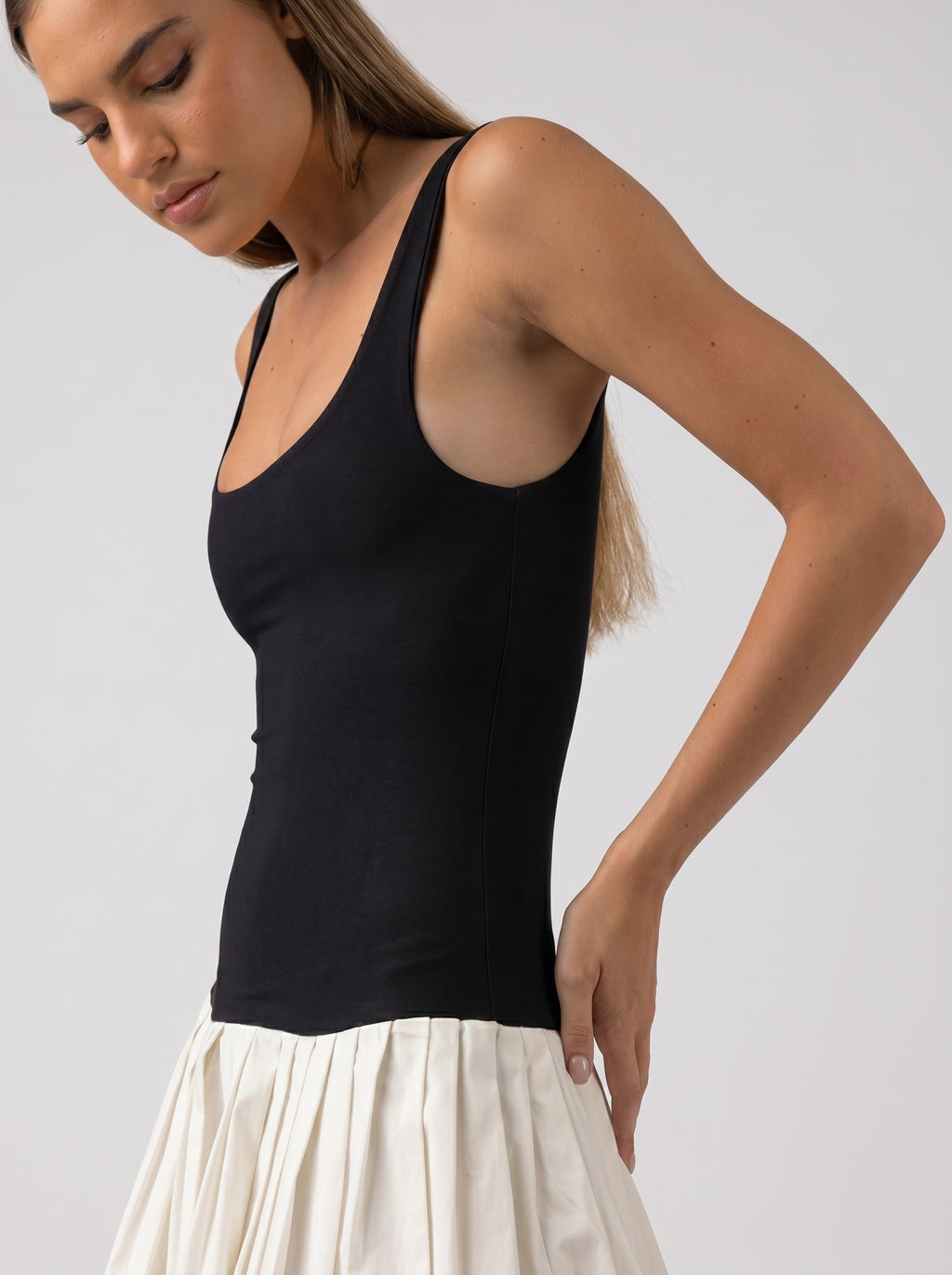 The Audrey Drop-Waist Dress in White