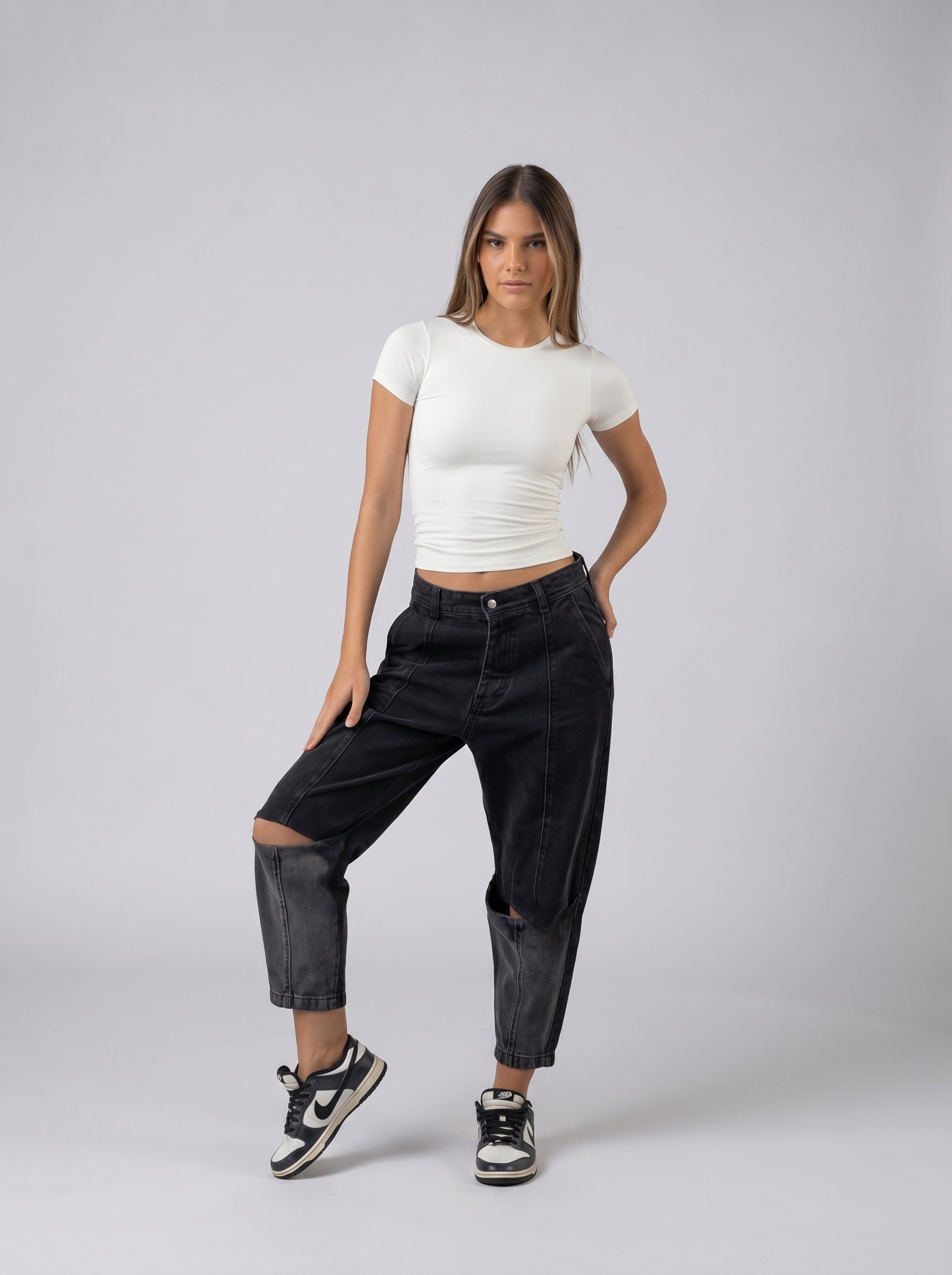 Cutout Denim in Black