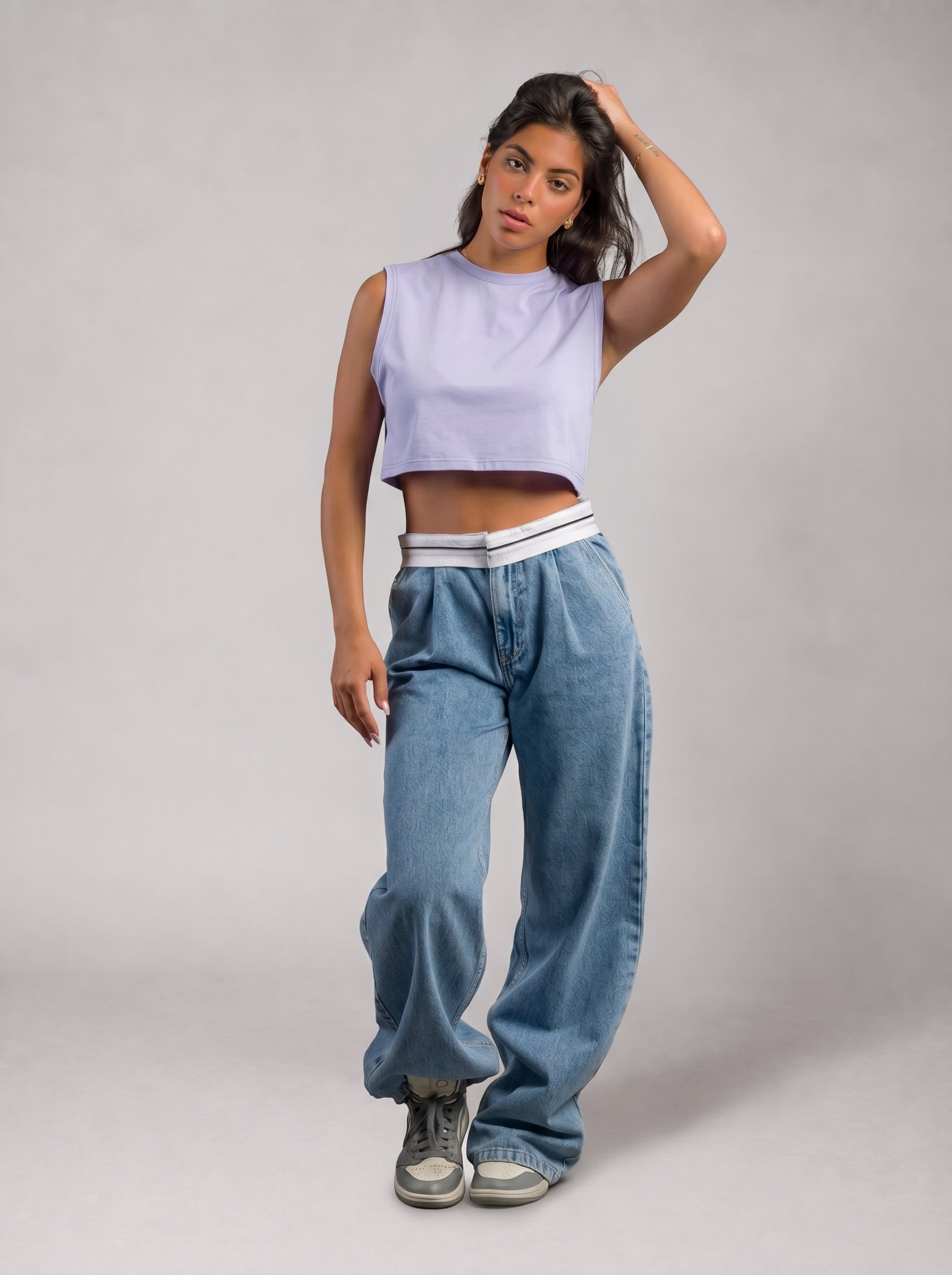 Basic Crop Top in Lavender