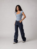 Ribbed Bodysuit in Baby Blue