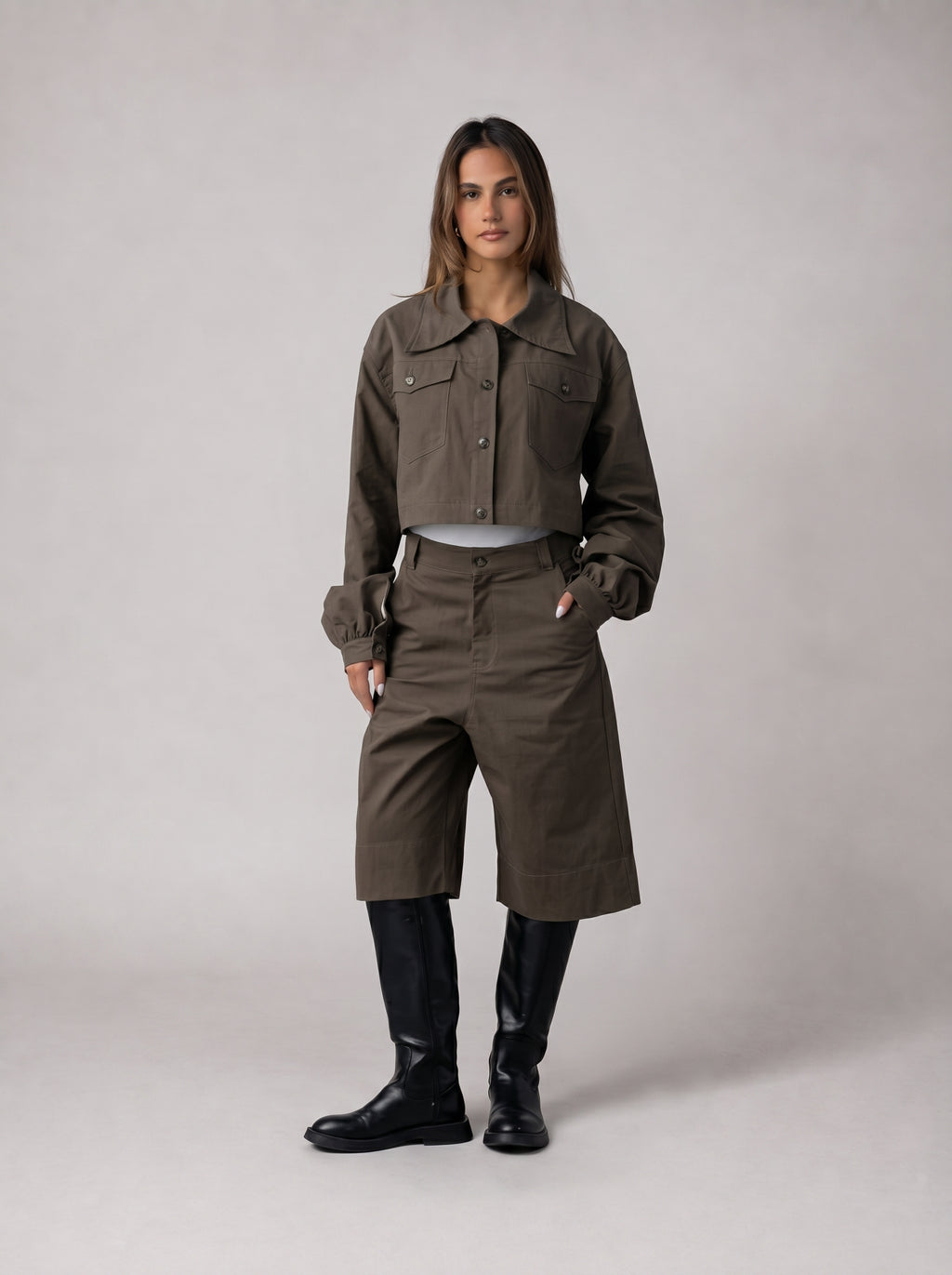 Statement Bermuda Set in Brown