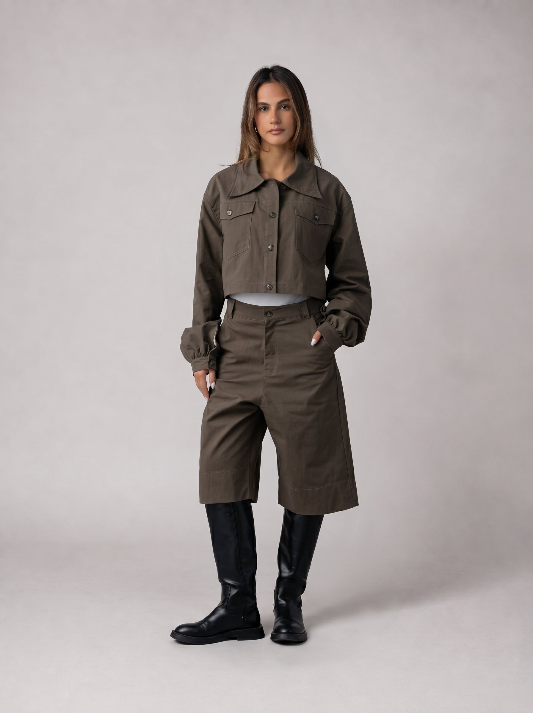 Statement Bermuda Set in Brown