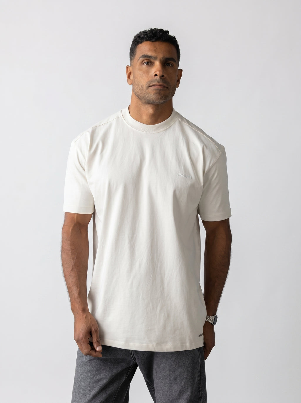 5TAC113 Rubber Detailed T-shirt in Cream
