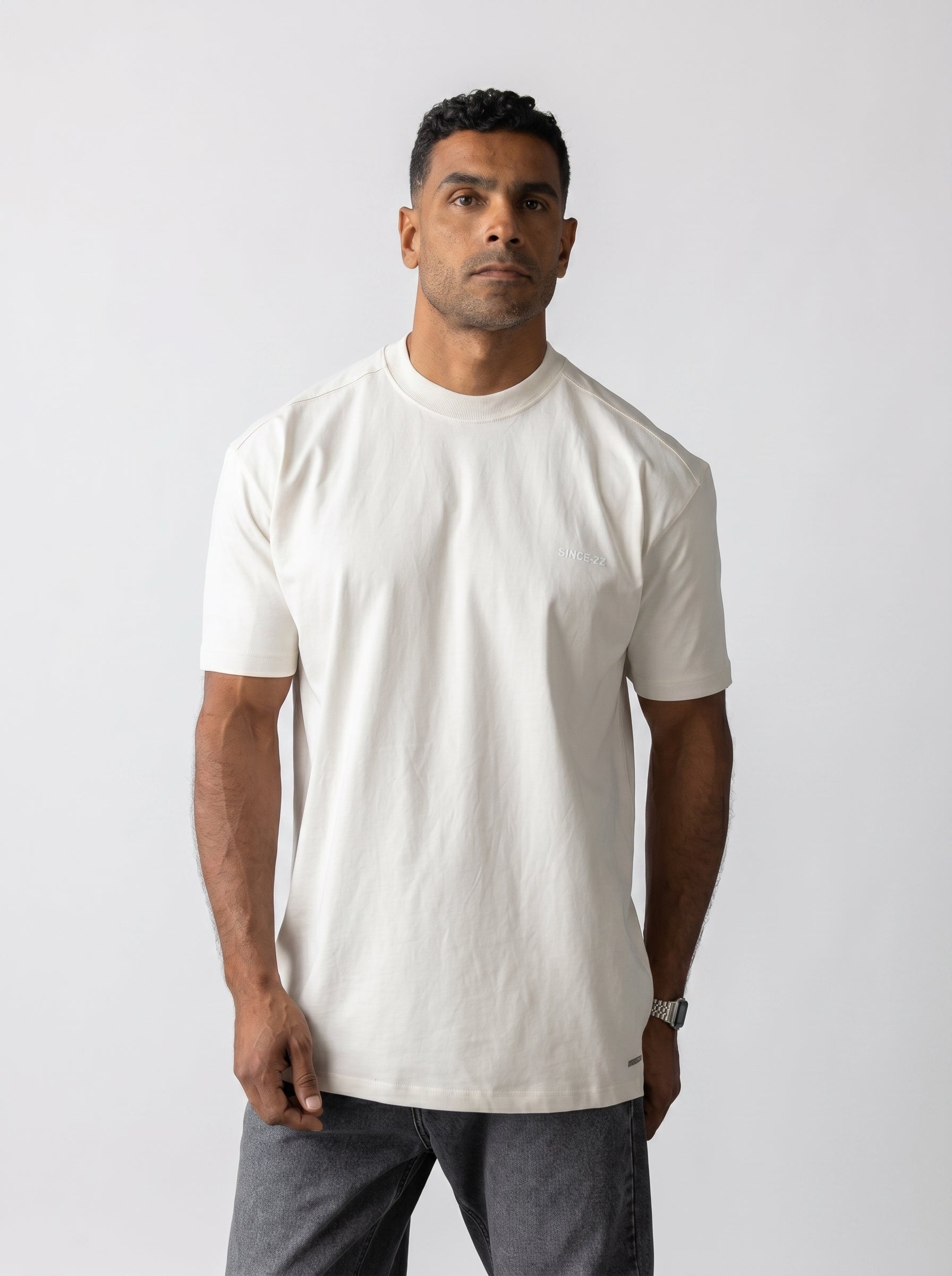5TAC113 Rubber Detailed T-shirt in Cream
