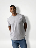 5TAC113 Rubber Detailed T-shirt in Grey