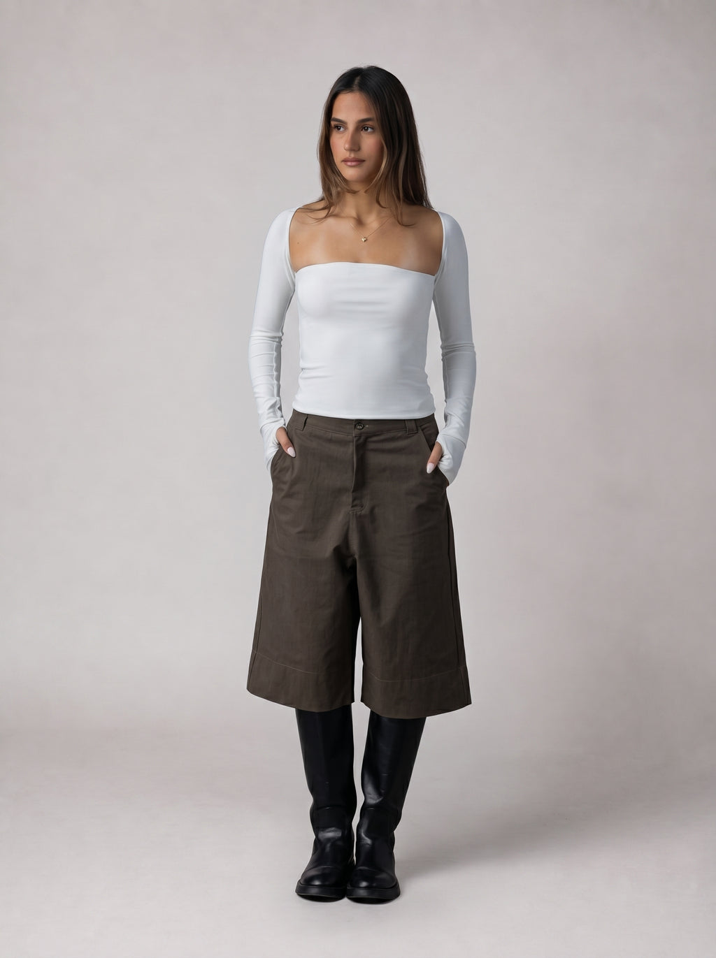 Statement Bermuda Set in Brown