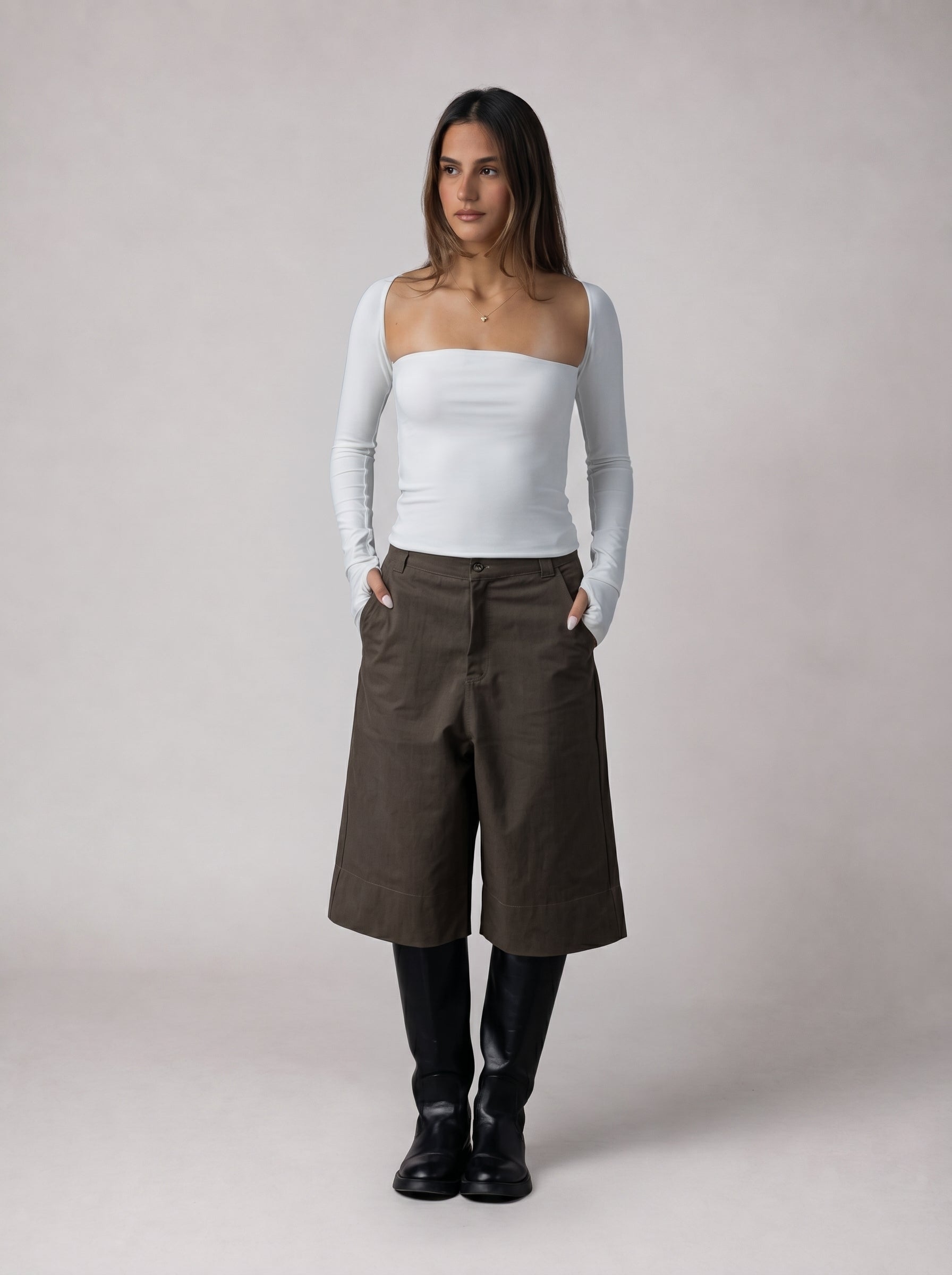 Statement Bermuda Set in Brown
