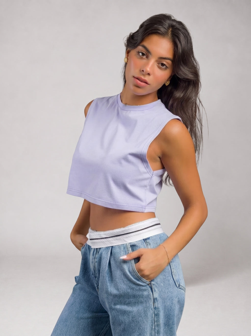Basic Crop Top in Lavender