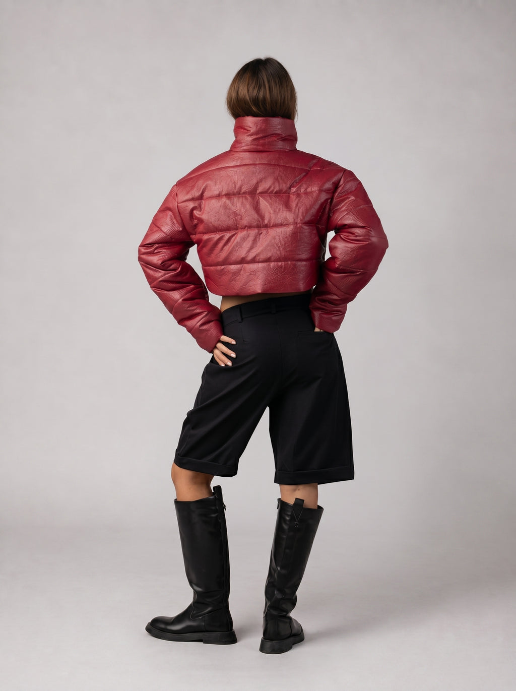 Cropped Waterproof Bomber Jacket