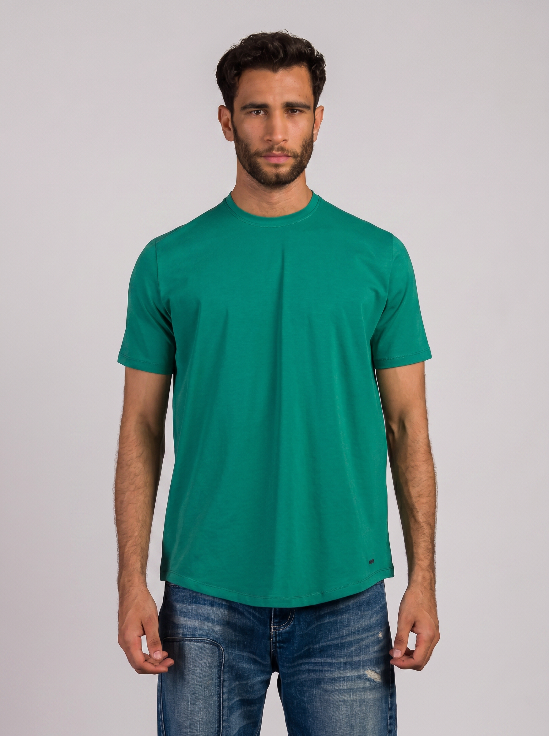 Curved T-Shirt Hem Volume 2 T-Shirt in Green