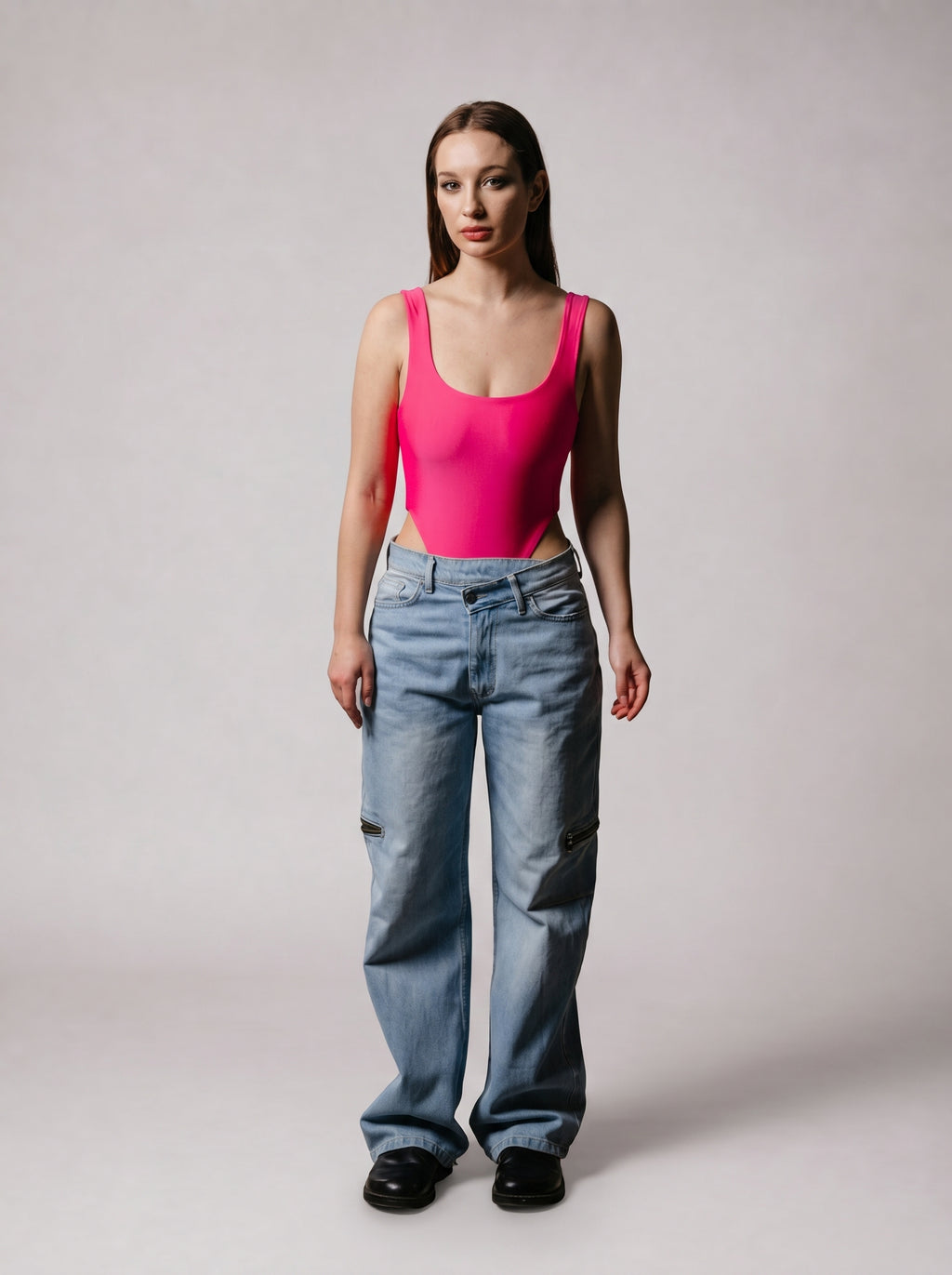 High leg bodysuit in Pink