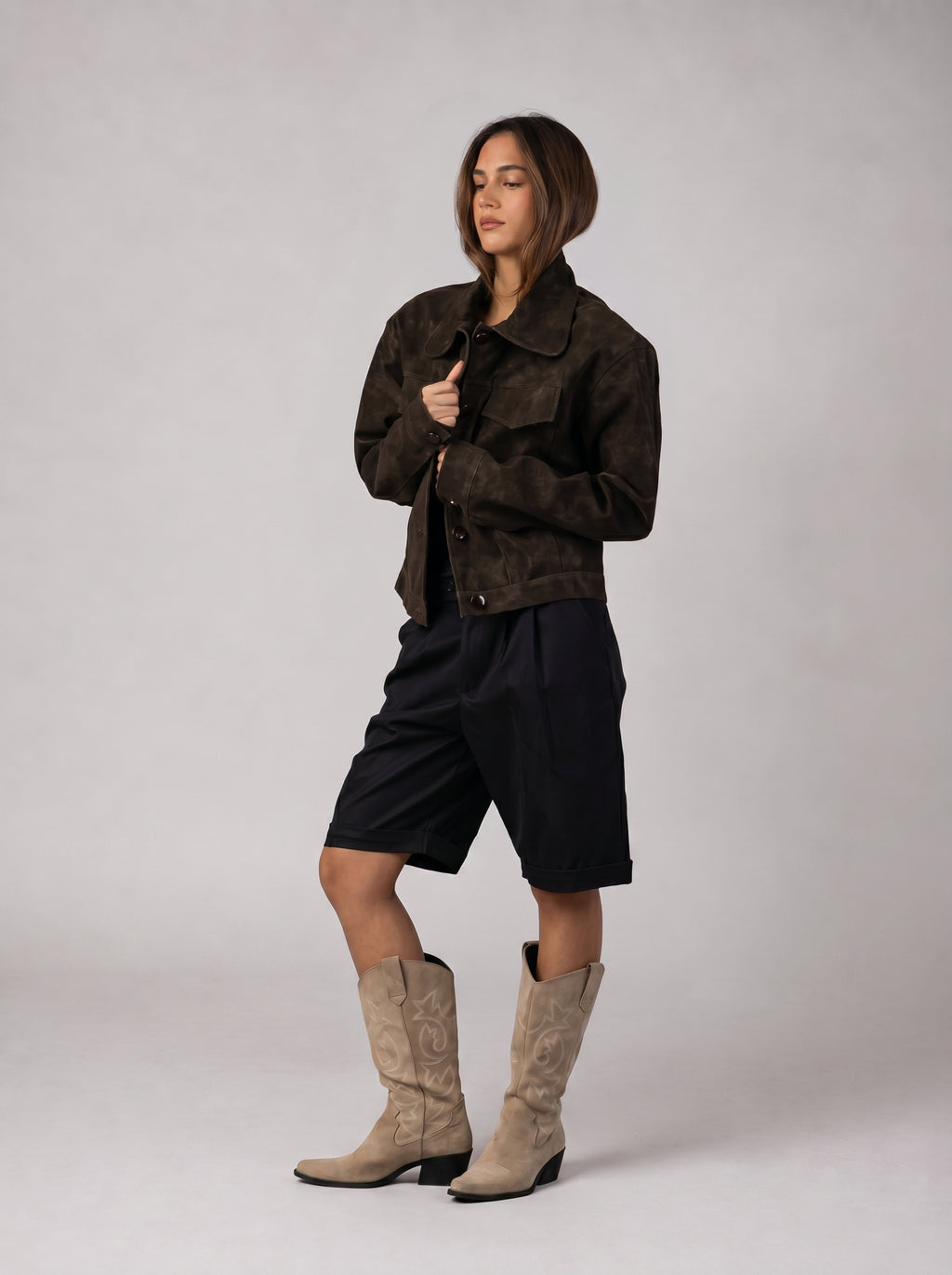 Genuine Suede jacket with front pockets