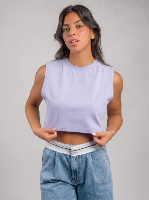Basic Crop Top in Lavender