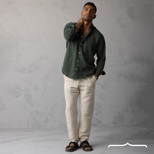 Linen Shirt in Olive